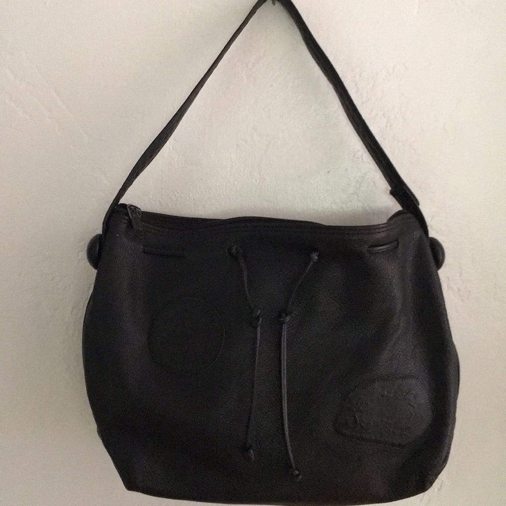 Carlos falchi black leather handbag